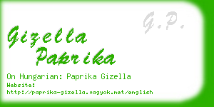 gizella paprika business card